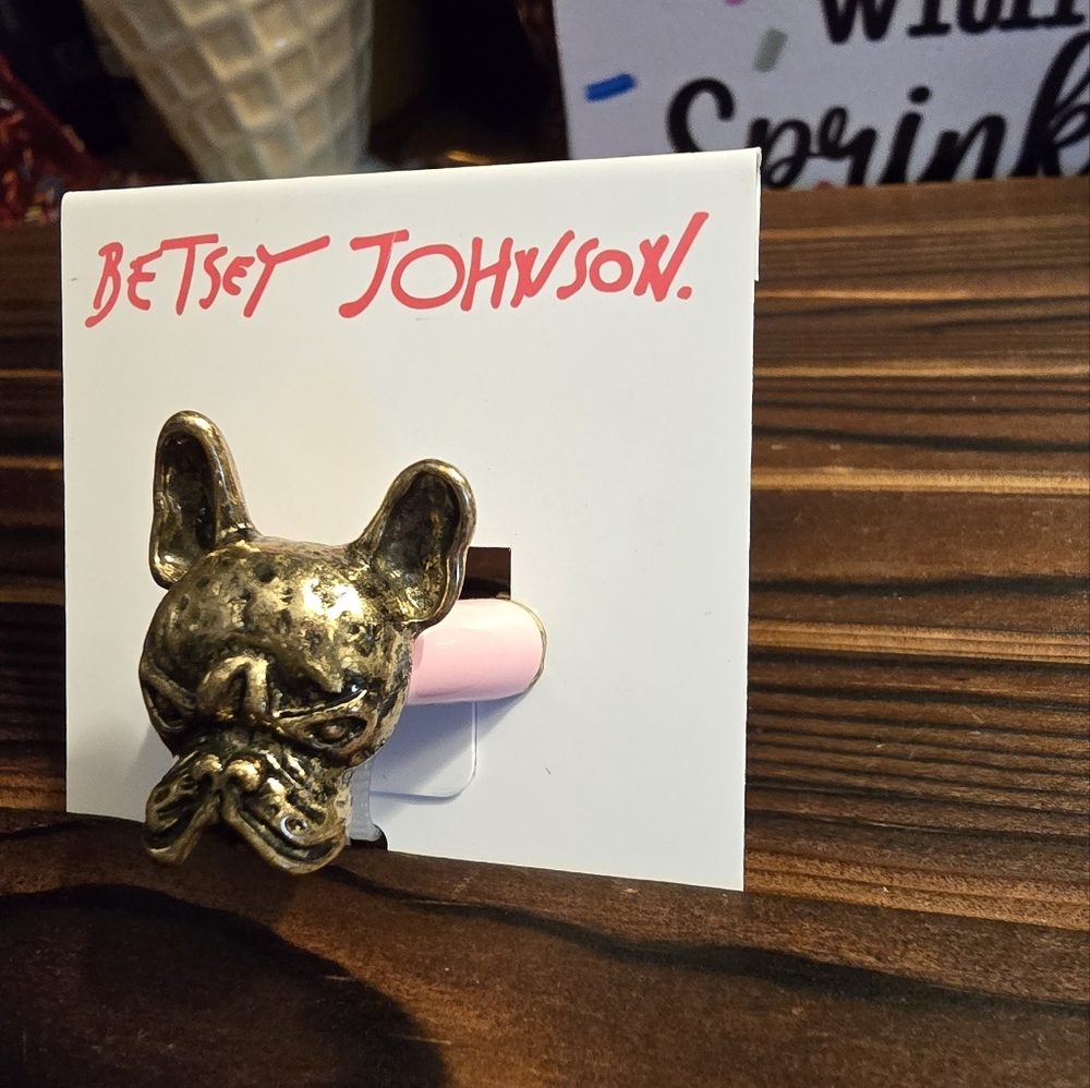 Betsey Johnson Frenchie Ring! Stretch ring! Fits most! - Picture 7 of 11